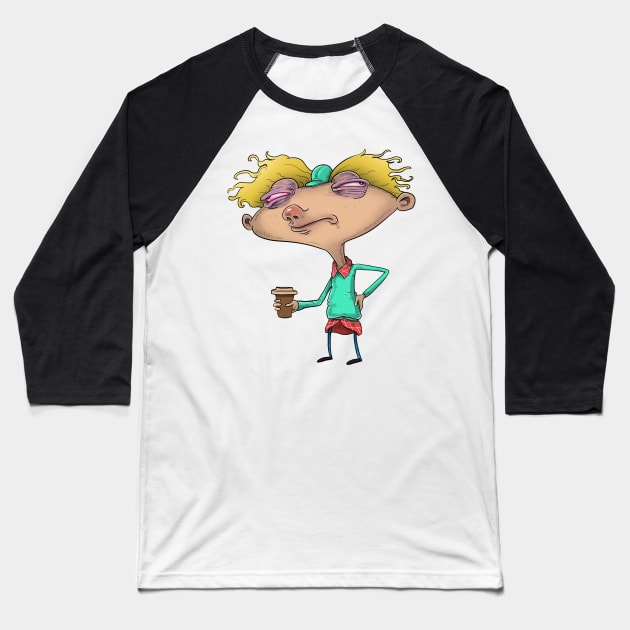 Hey Arnold before coffee Baseball T-Shirt by idrawcartoons